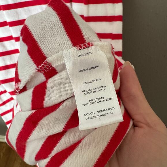 MILLY For Target Red and White Stripe T-Shirt Mini Dress Size Large casual - Picture 6 of 7